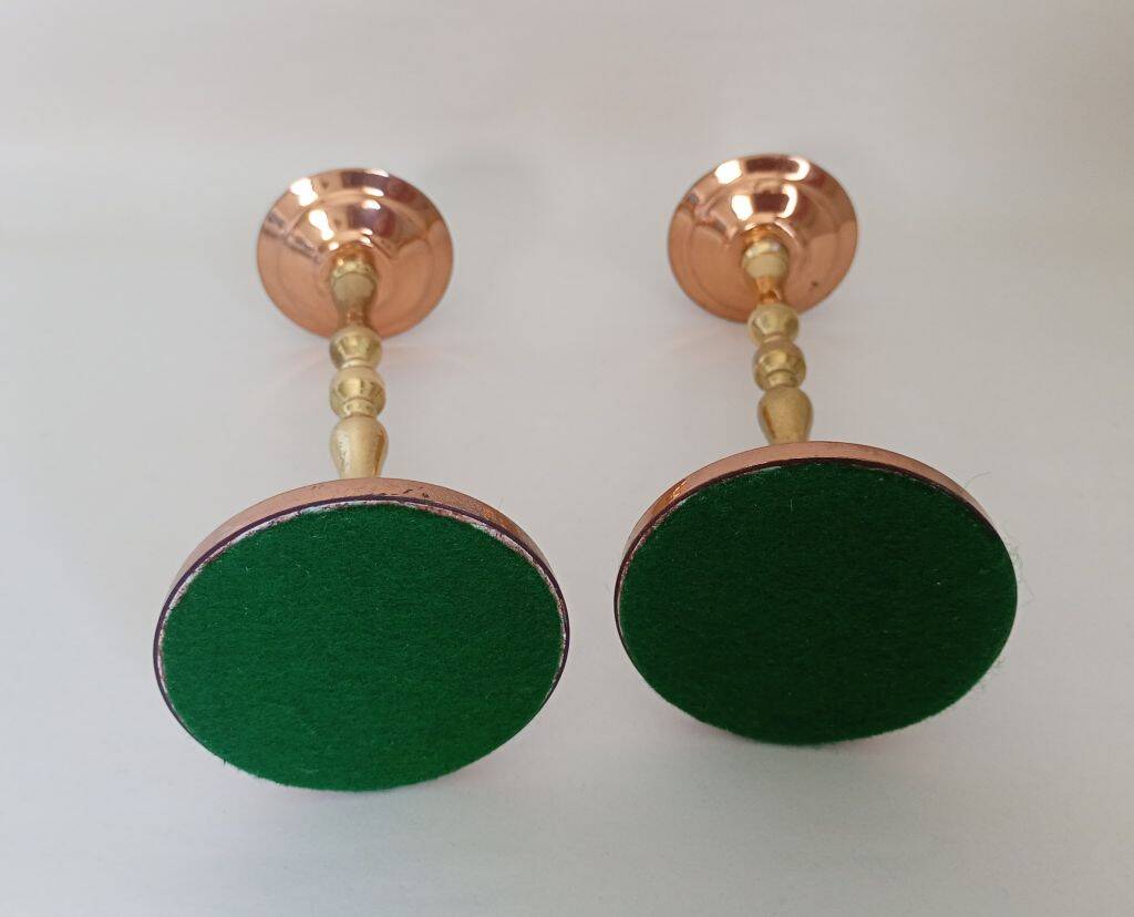 Vintage Mid-Century Copper & Brass Taper Candlestick Holders – Set of 2