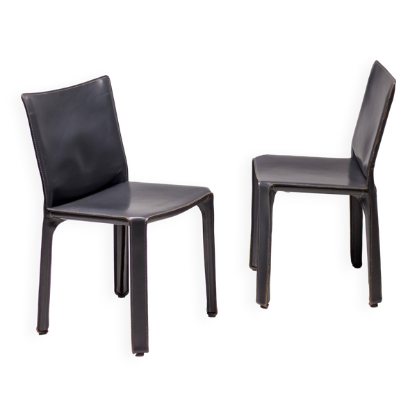 Chaise de salle à manger Cab Dining gris peau d'éléphant de Mario Bellini pour Cassina