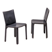 Chaise de salle à manger Cab Dining gris peau d'éléphant de Mario Bellini pour Cassina