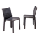 Elephant grey leather Cab Dining dining chair by Mario Bellini for Cassina