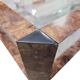 1980s coffee table in metal with walnut burl veneer.