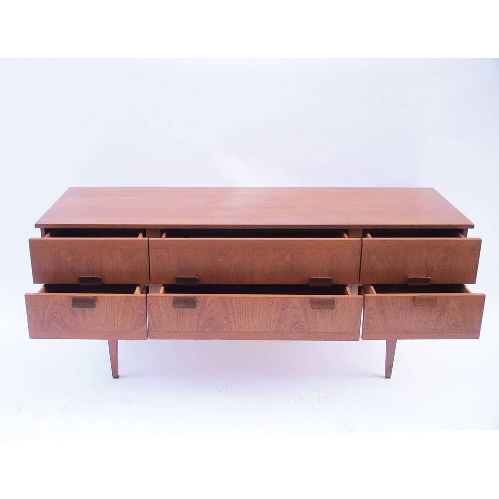 Scandinavian vintage sideboard with 6 drawers