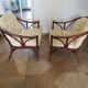 Set of 2 bamboo armchairs - curved wood - 1960s