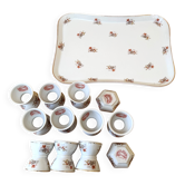 10 devil's egg cups and 2 porcelain salt cellars by Haviland and Le Tanneur 1920