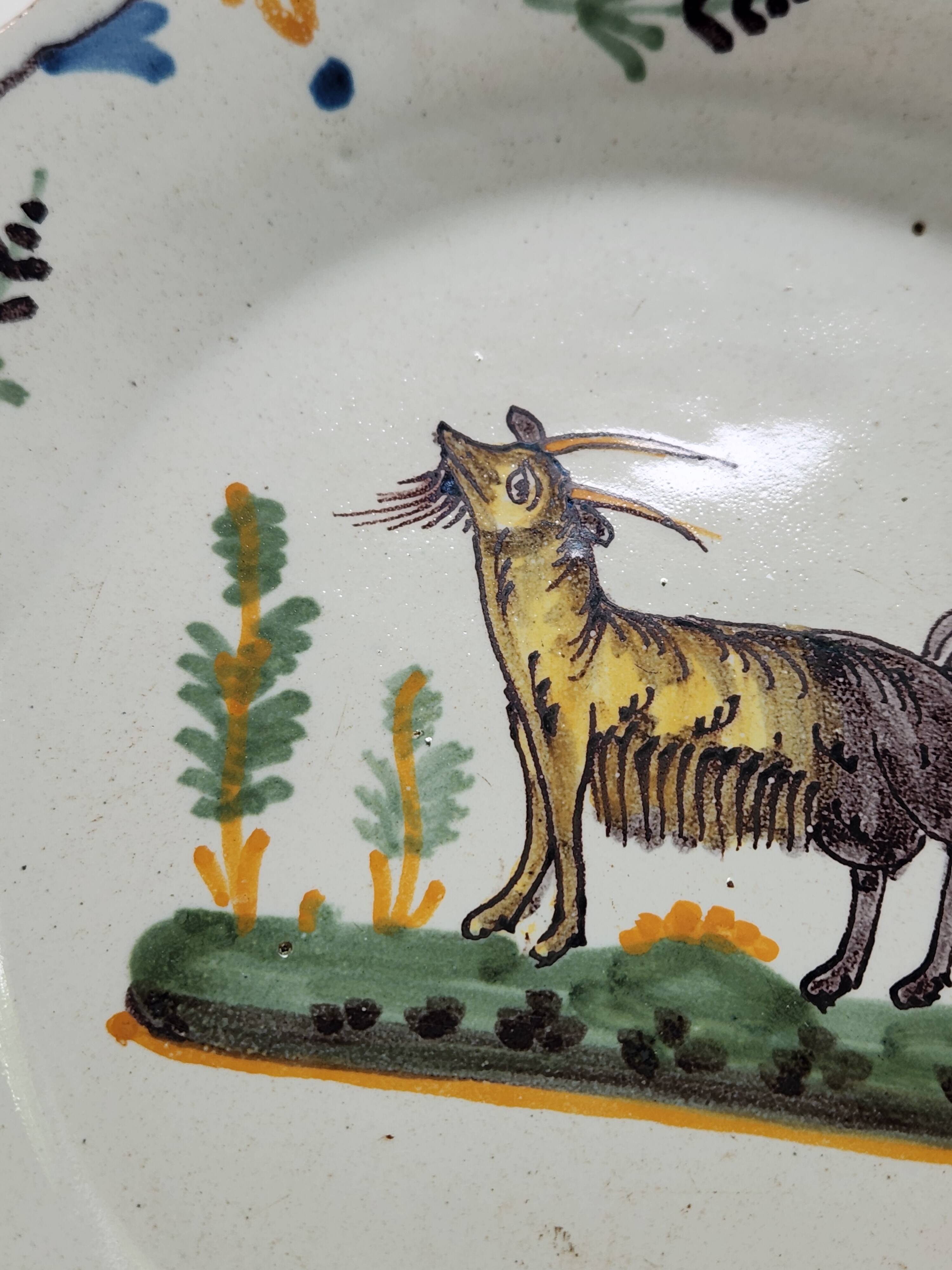 Antique Nevers faience plate