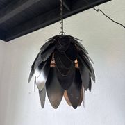 Brutalist suspension Jansen metal welded flower