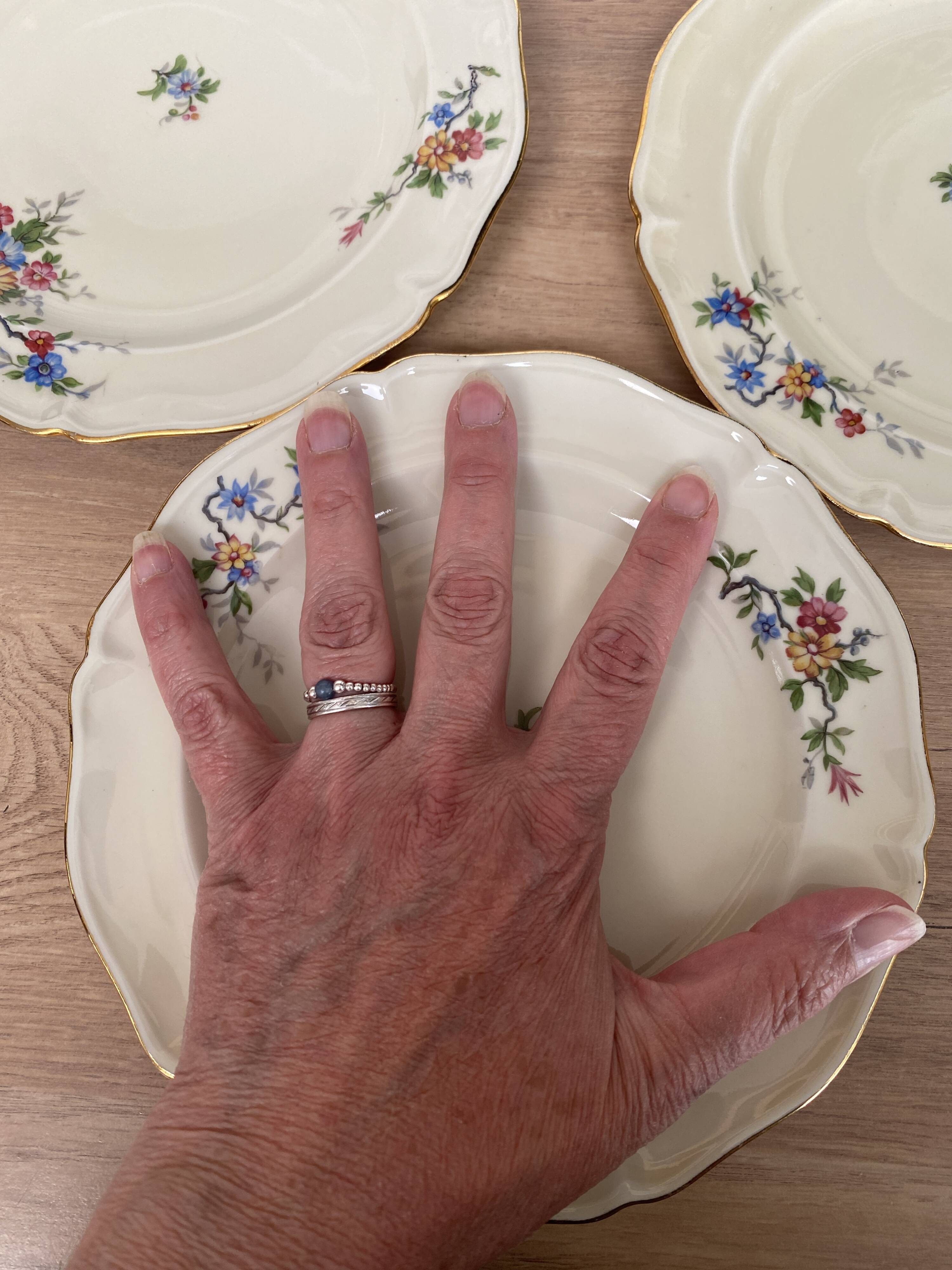 Set of 4 porcelain dessert plates