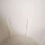 Space-age shell chair with storage, Ikea Popptorp chair.