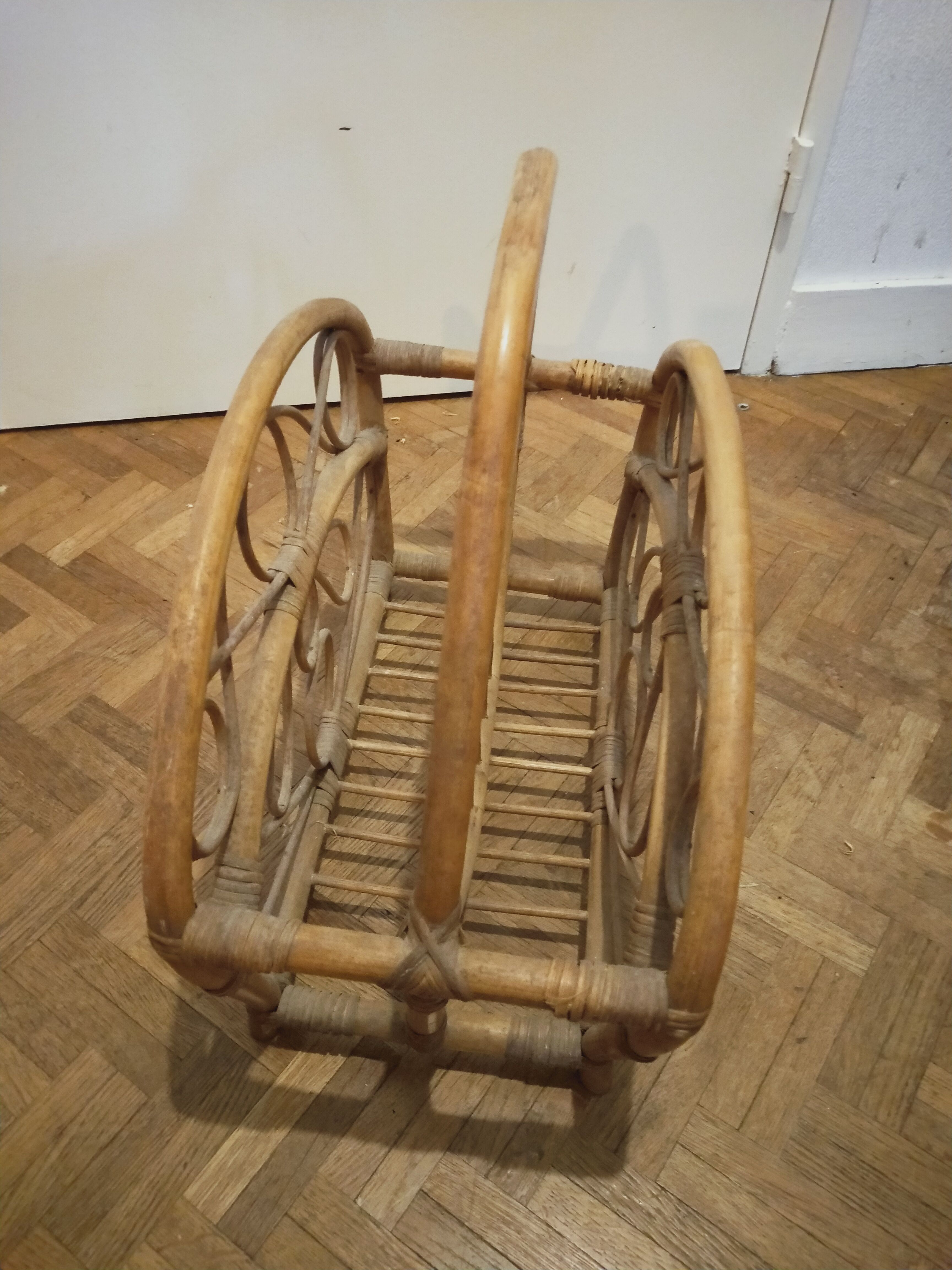 Rattan magazine holder