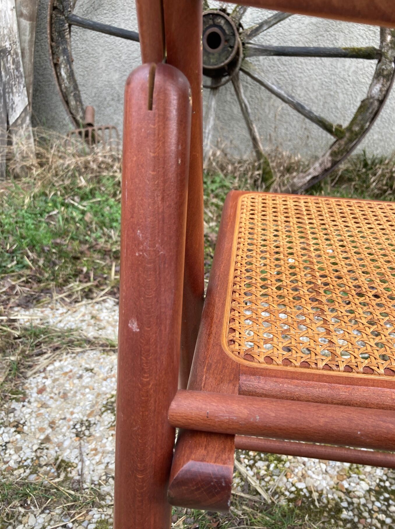 Pair of Italian folding chairs in vintage canning