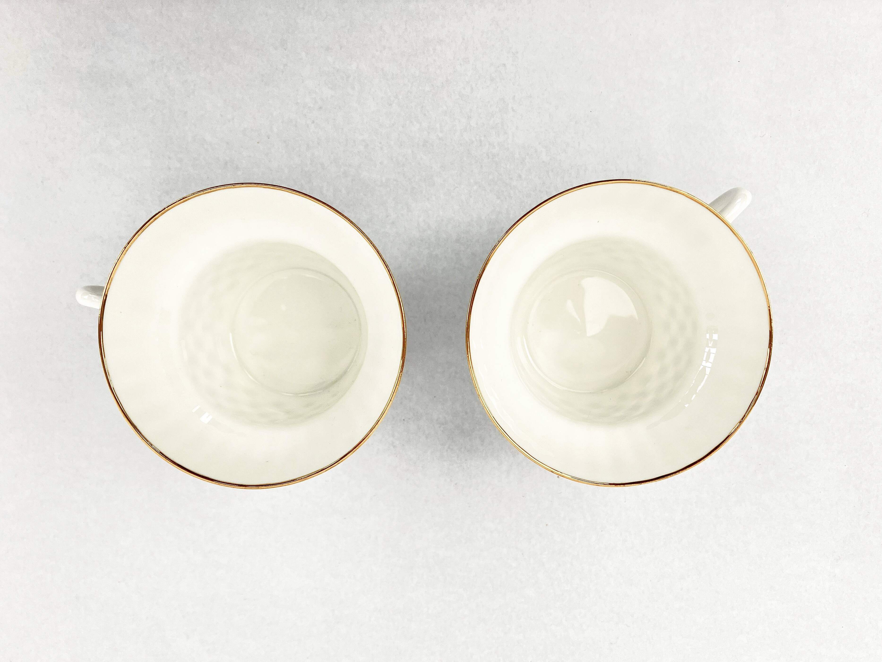 2 Russian Imperial Lomonosov Porcelain Cups • Cobalt 1744