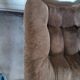 Small Scandinavian pine and velvet armchair