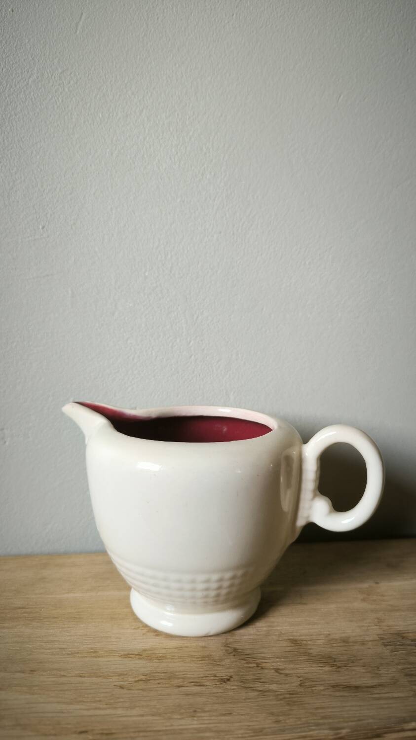 Carafe pitcher milk jug vintage barbotine Saint Clement France B letalle