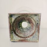 Metal foot glass vase