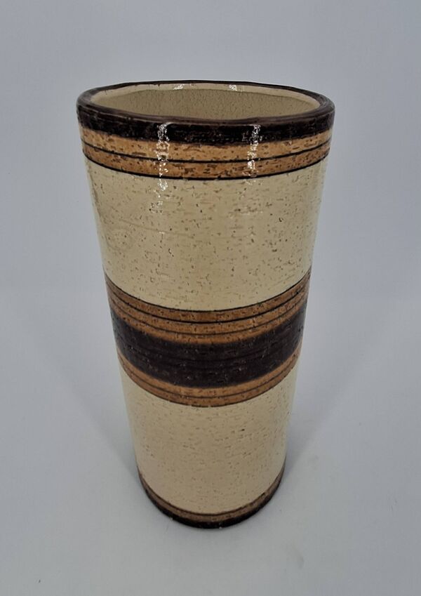 Vase rouleau en céramique par Aldo Londi pour Bitossi, modèle Sahara, Italie mid century