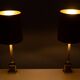 Antique empire brass Column Table Lamps 1950s
