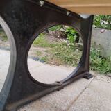 Garden bench with old cast iron legs