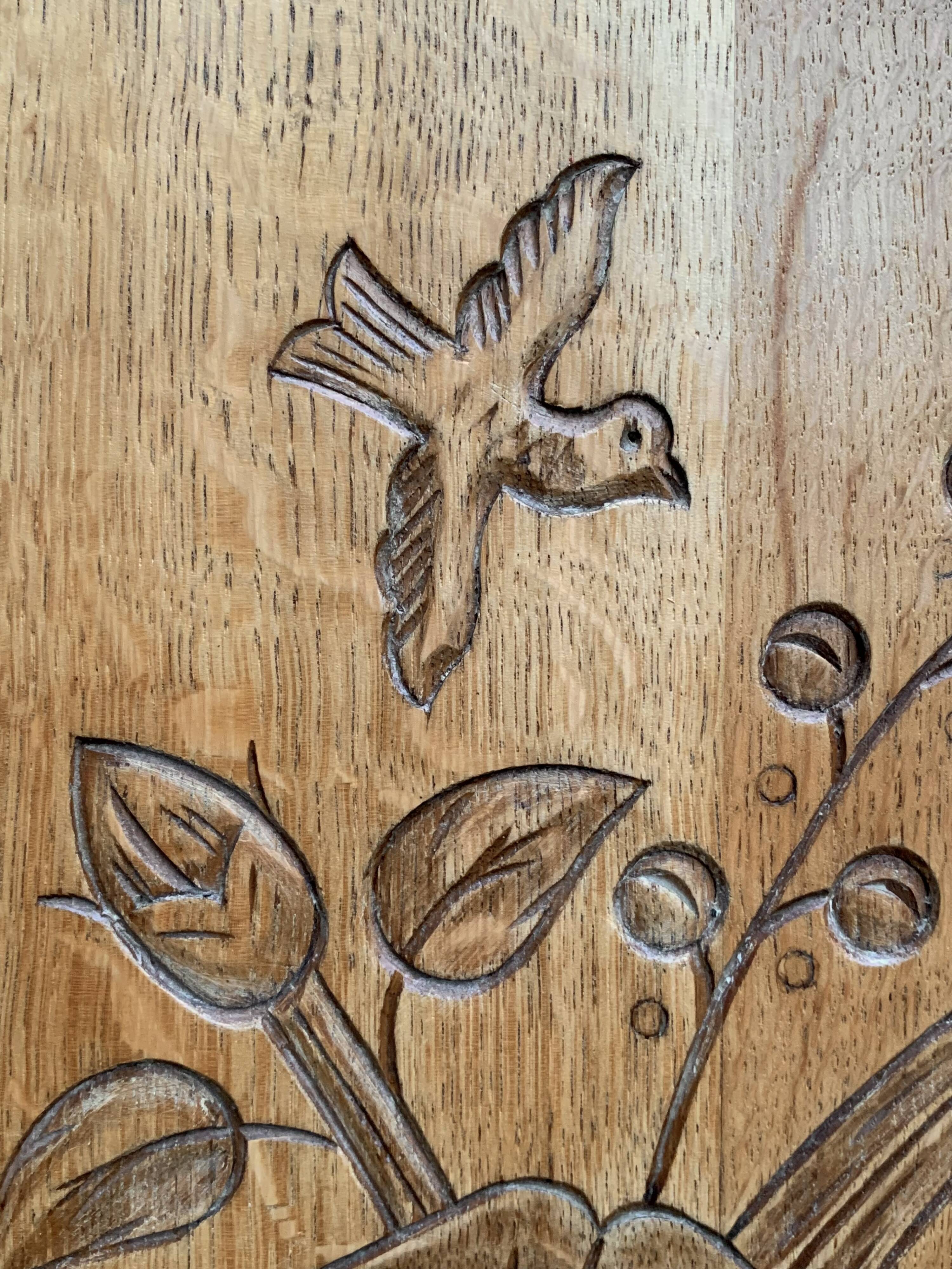 Parisian art deco hotel wardrobe in solid raw oak 1930