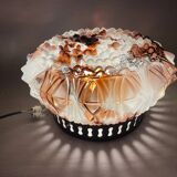 Murano glass burgundy glass flush mount lamp