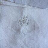 A batch of 2 White Checkered Napkins Monograms M M