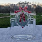 Vase en cristal gravé et émaillé 19 ème
