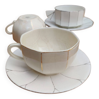 Set of earthenware cups