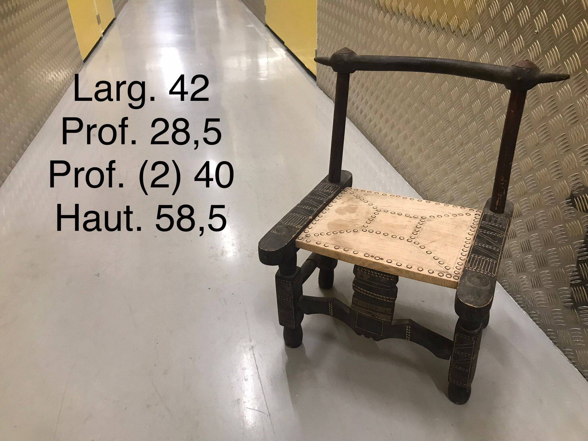 Table and 3 small African chairs set