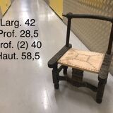 Set of table and 3 small African chairs