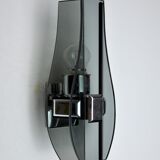 Black Veca wall lamp, cut Murano glass, Italy, 1970