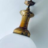Opaline and brass globe luster