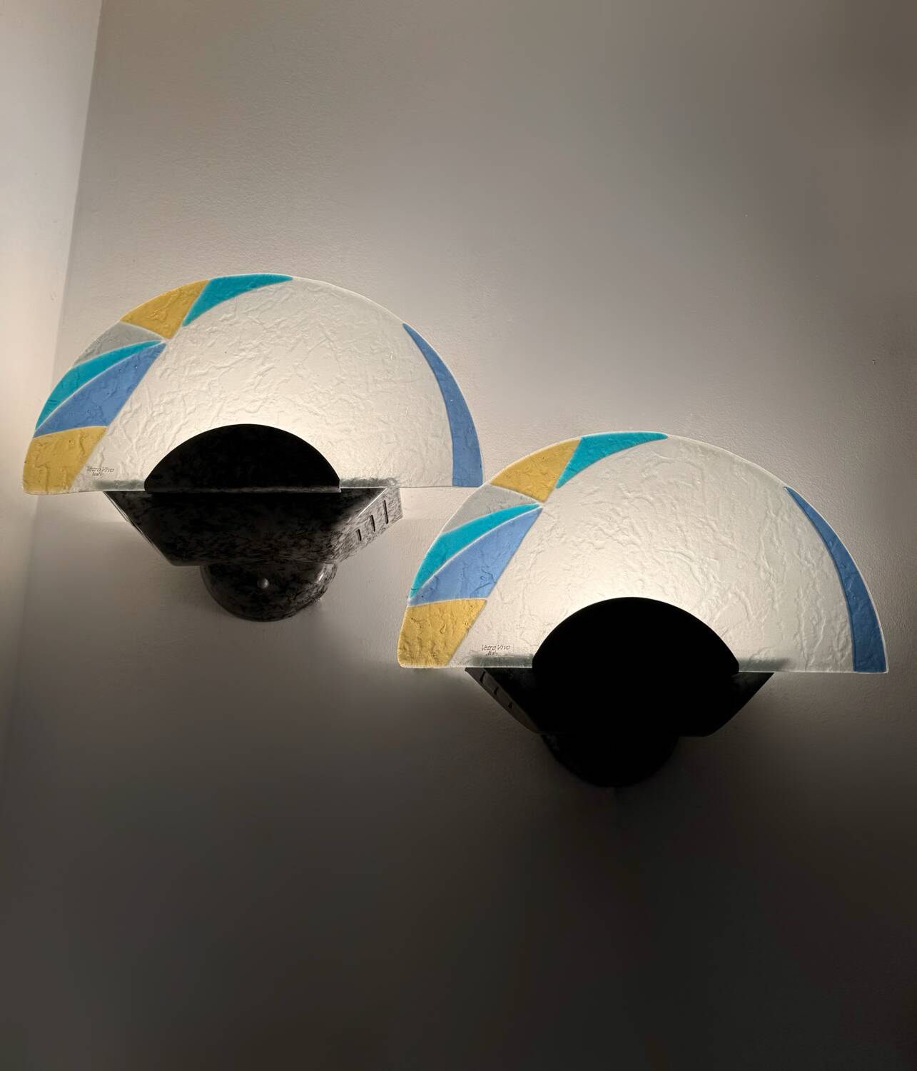 Murano glass wall lights from the 80s