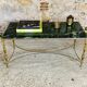 Coffee table in green marble and brass circa 50/60