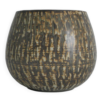 Mid-Century Modern Brown Stoneware Birka Rubus Vase by Gunnar Nylund, Rörstrand