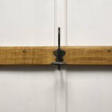 Antique wooden coat rack with metal hooks