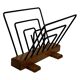 Vintage Reading Basket Steel Oak Magazine Rack 50's design