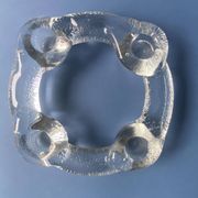 Pukeberg Scandinavian vintage glass candle holder from the 70s