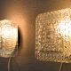 Mid century modern germany cut glass flush mount set 60s