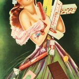 Affiche ancienne Api Voghera Ciocolato - torrone