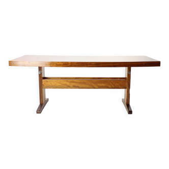 Long Height Adjustable Coffee/Dining Table In Mahogany, Czechoslovakia 1970s