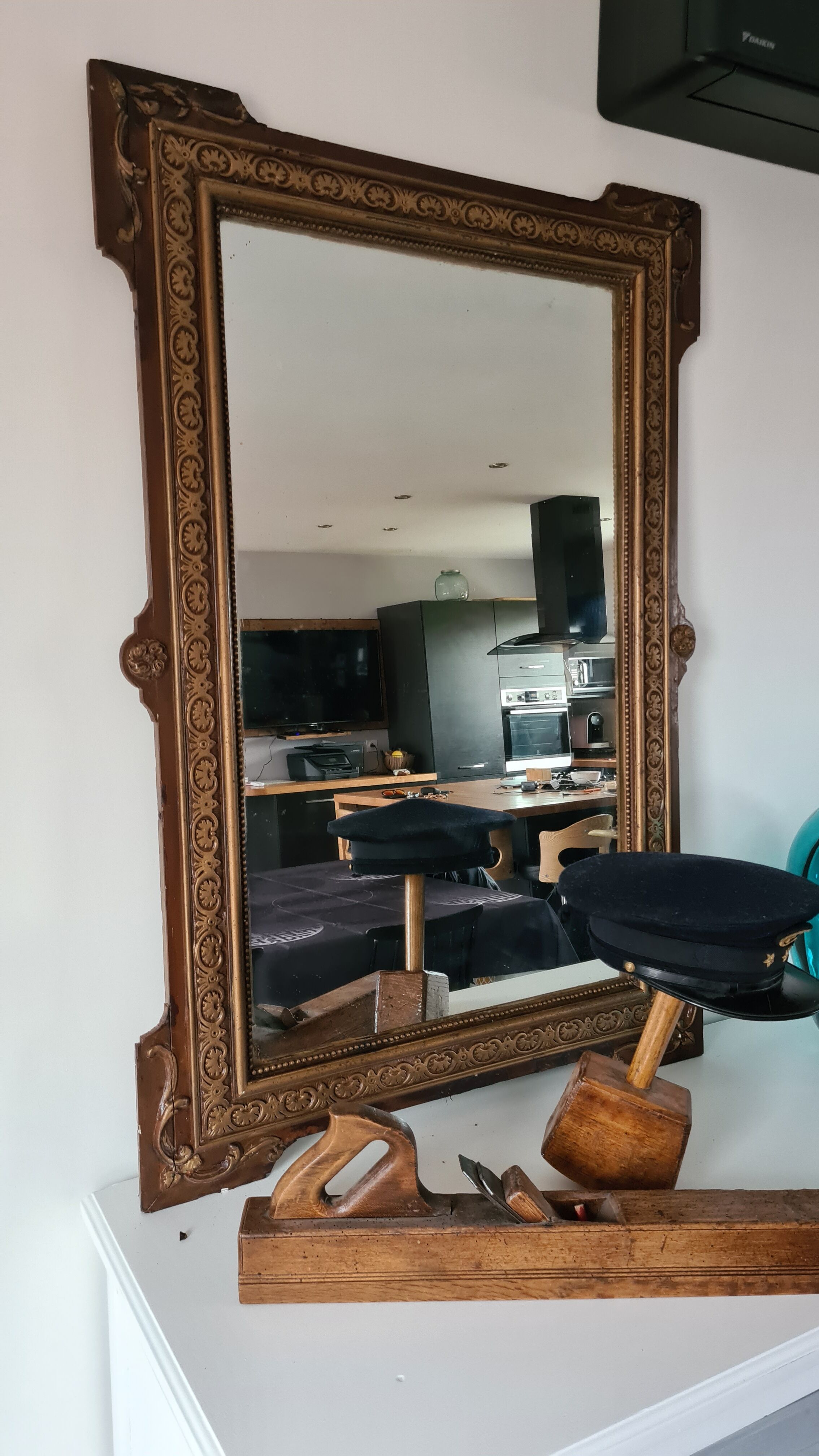 Mirror XIXth in wood 113 x 78 cm