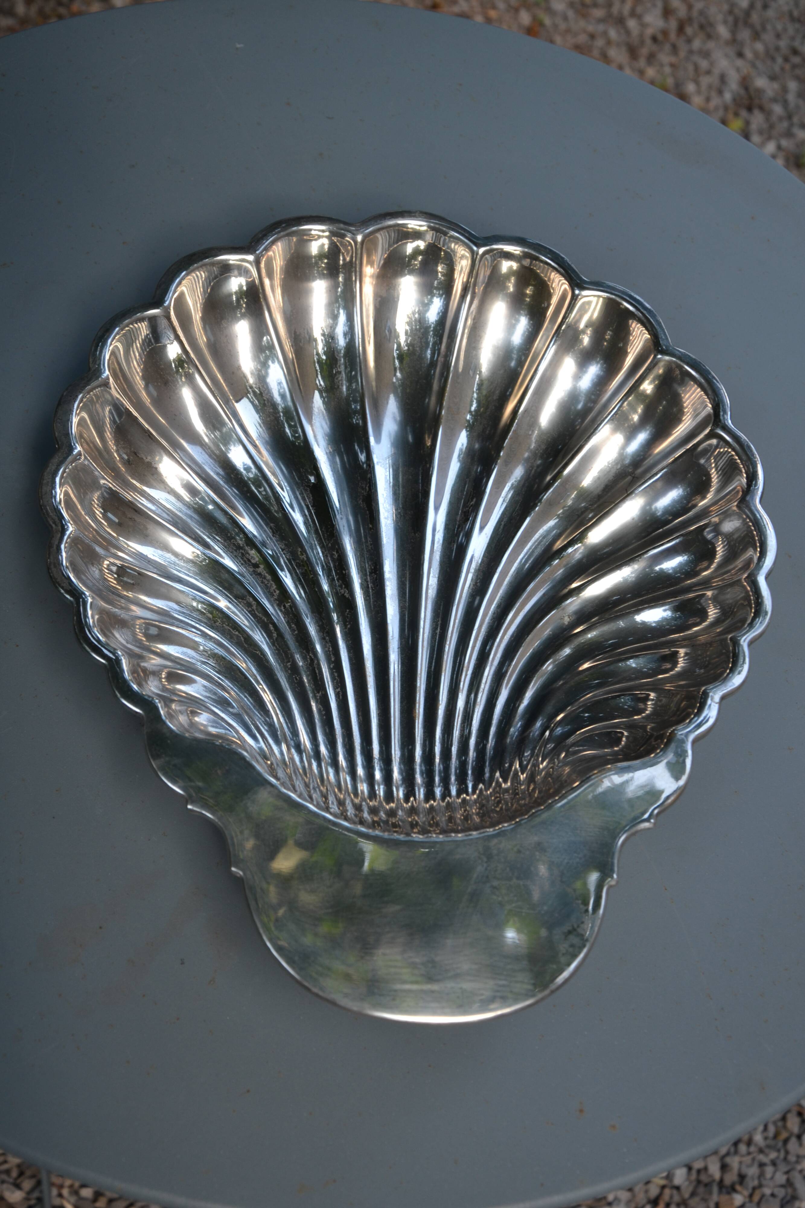 Silver-plated shell-shaped bowl/dish/vegetable dish