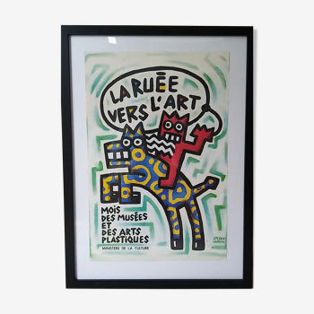 Affiche Expo Speedy Graphito 1985 "La ruée vers l'Art"