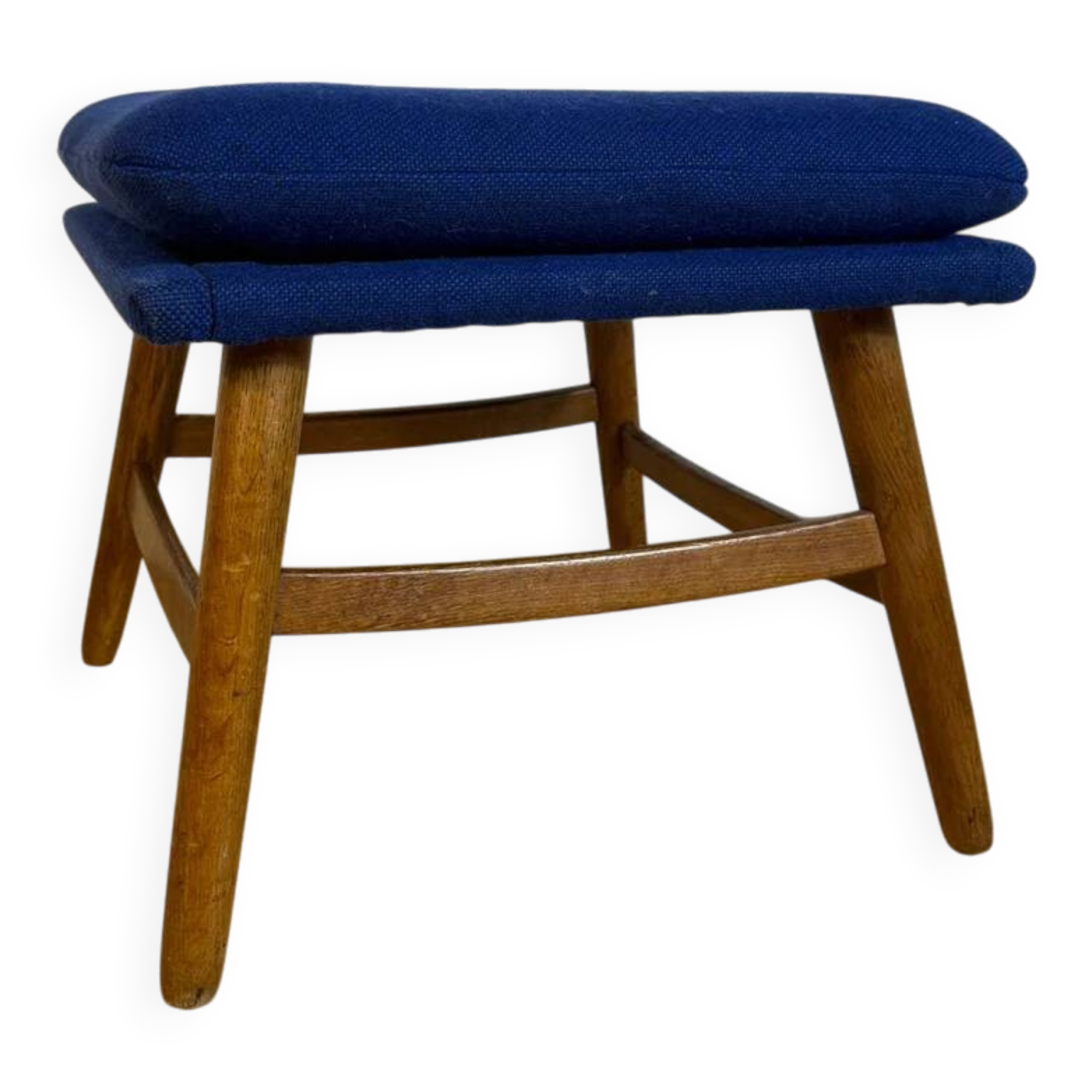 Danish mid-century modern pouf/footstool with cushion – 1960