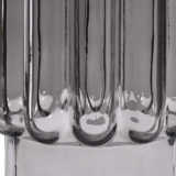 Grey glass vase with wide streaks 23cm