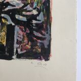 Yvette alde, flowers and birds, c 1950. lithograph signed in pencil