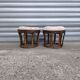 Paire de tabourets en rotin