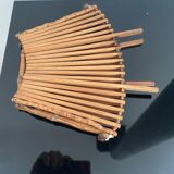 Basket in rattan and bamboo 60s