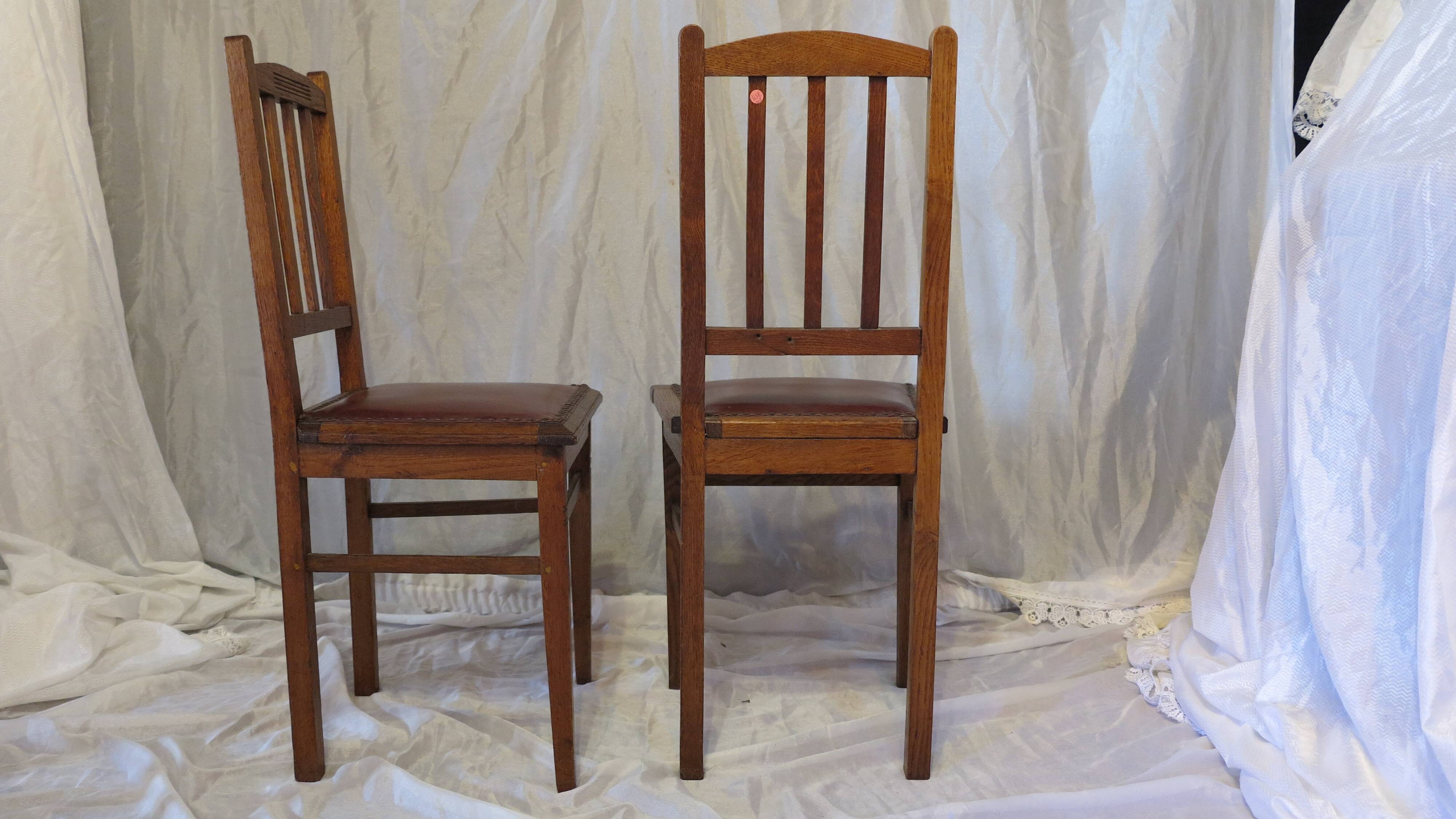 set of 5 oak dining room chairs