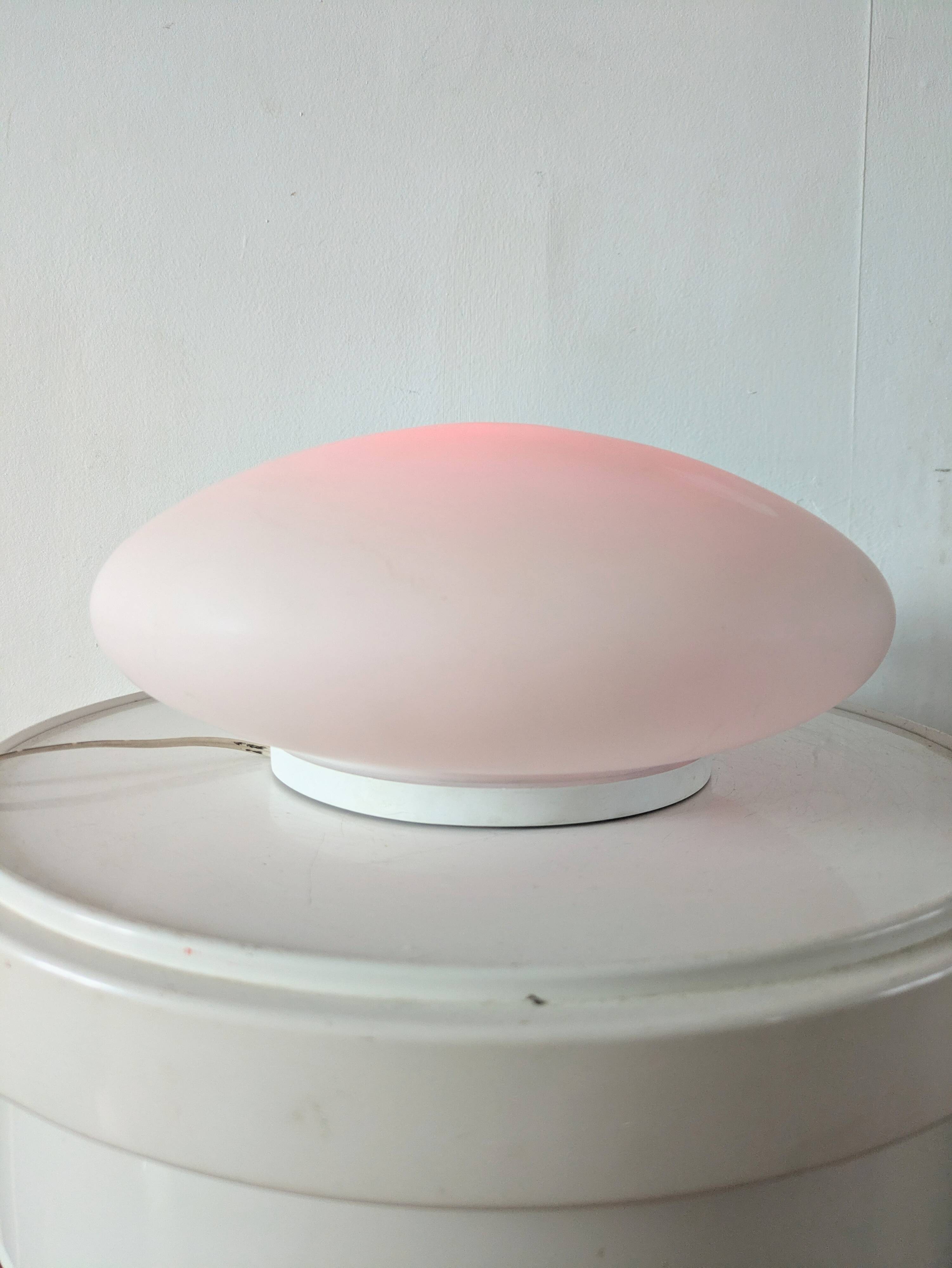 White opaline pebble lamp dlg Joseph André Motte
