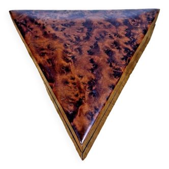 Old triangular shaped elm burl box